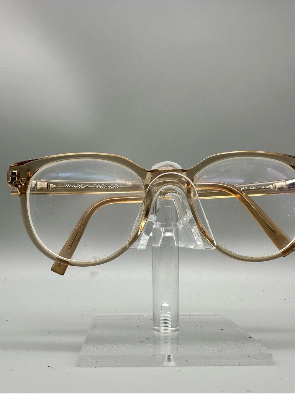 Warby Parker Wright M-177 Eyeglasses Champagne Amber Round Frames 51-19-140